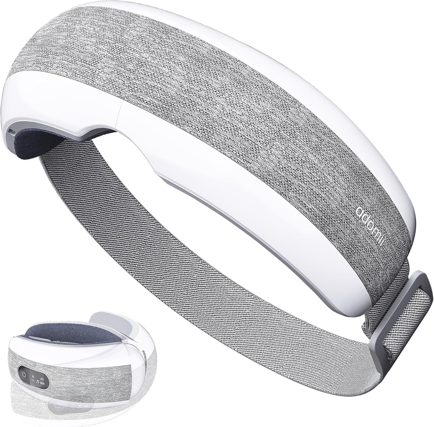 Eye Massager with Heating, Head Massager, Adjustable Head Strap