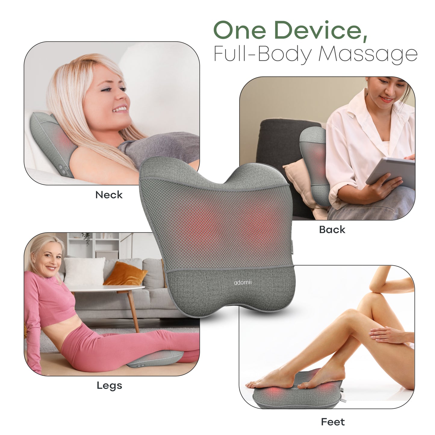 Shiatsu Neck & Back Massager Pillow